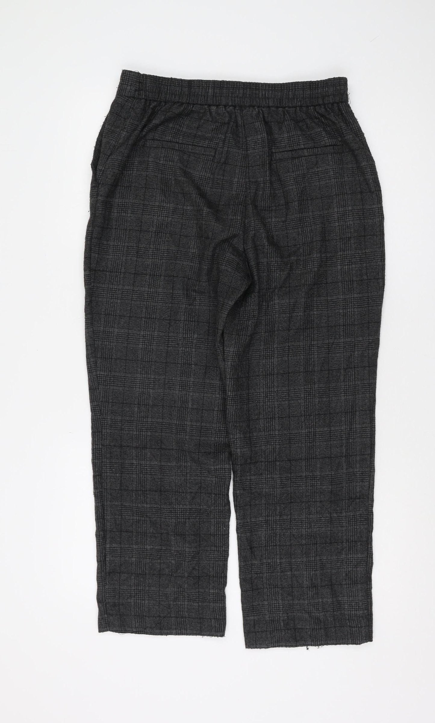 Womens UK Size M Zara Regular Fit Cropped Grey Trousers
