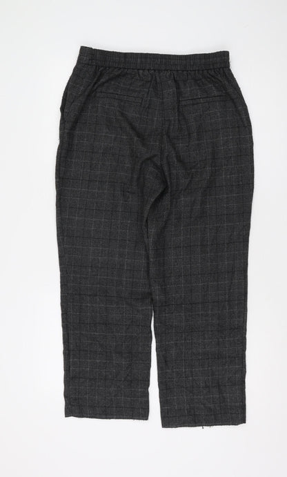 Womens UK Size M Zara Regular Fit Cropped Grey Trousers