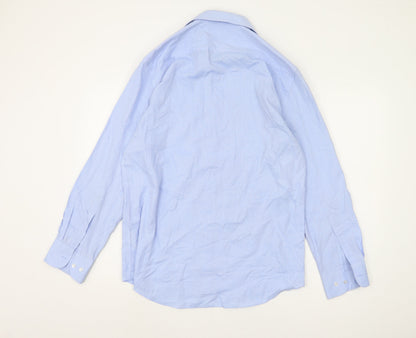 Marks and Spencer Men's Blue Regular Fit Shirt 15.5