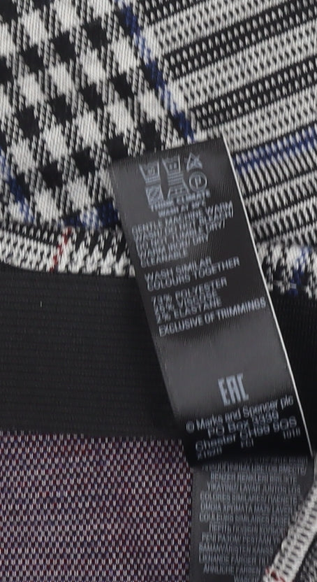 Marks and Spencer Women's Grey Check Pencil Skirt Size 14