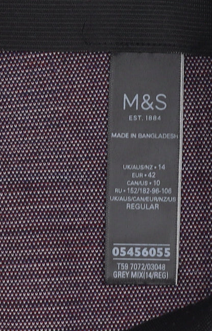 Marks and Spencer Women's Grey Check Pencil Skirt Size 14