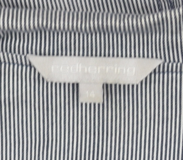 Red Herring Women's Grey Pinstripe Cropped Blazer Size 14