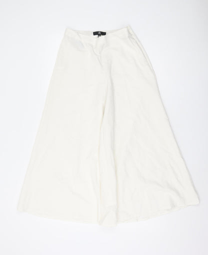 Womens UK Size 10 Missguided Regular Fit  Ivory Trousers