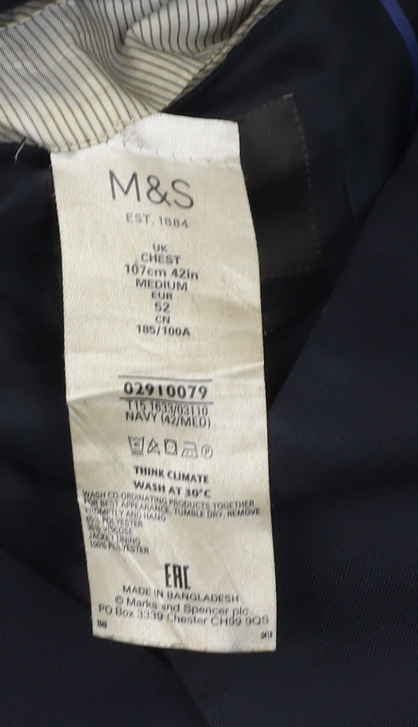 Mens UK Size 42 Marks and Spencer Regular Blue Suit Jacket
