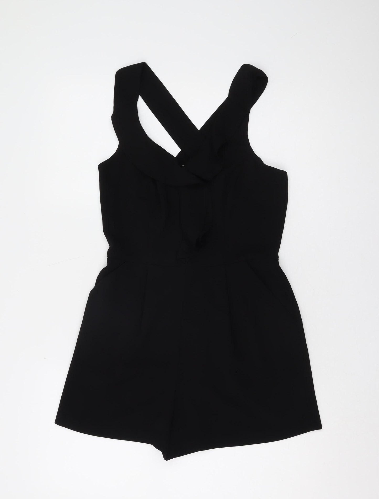 Lost Society Women's Black Sleeveless Playsuit Size 8