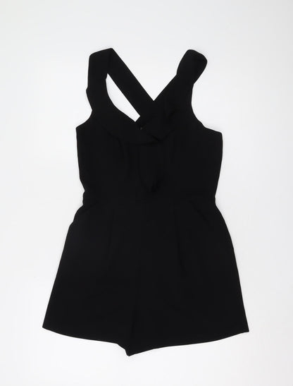 Lost Society Women's Black Sleeveless Playsuit Size 8