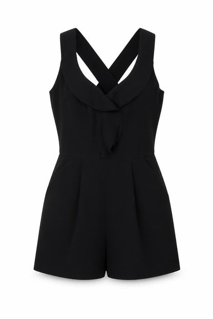 Lost Society Women's Black Sleeveless Playsuit Size 8