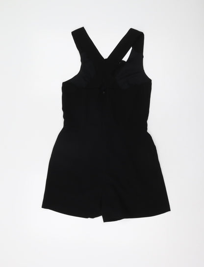 Lost Society Women's Black Sleeveless Playsuit Size 8