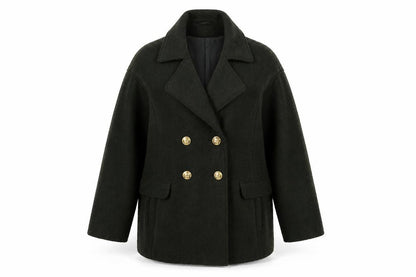 Marks & Spencer Women's Green Pea Coat, Size 10, Winter Elegance