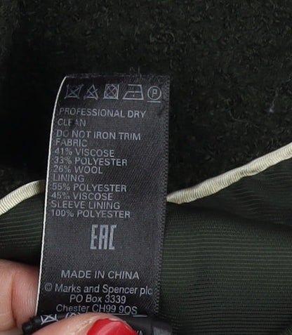 Womens UK Size 10 Marks and Spencer Green Pea Coat