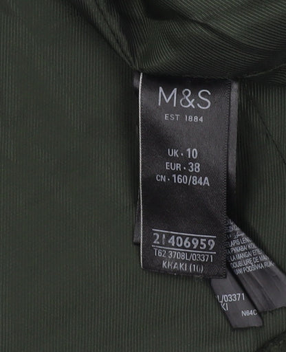 Womens UK Size 10 Marks and Spencer Green Pea Coat