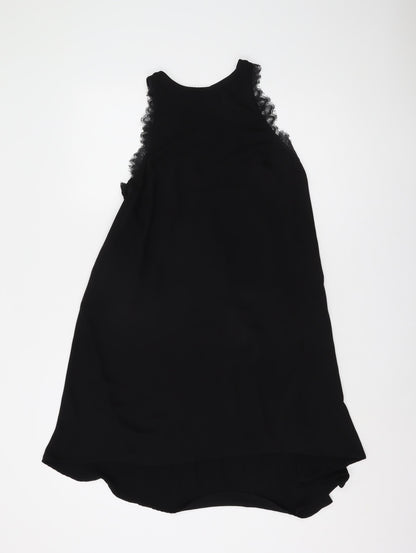 H&M Women's Black Hi-Low Dress, Size 8, Lace Accents