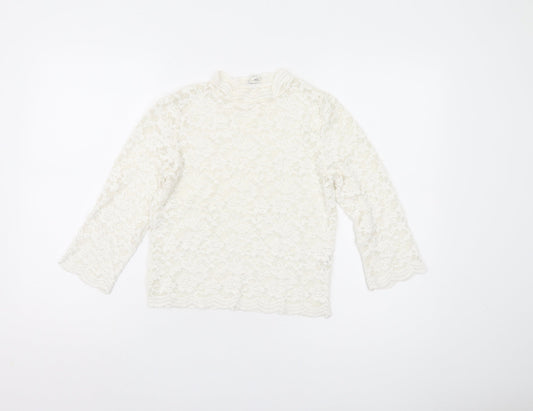 Womens UK Size 10 River Island White Basic Blouse