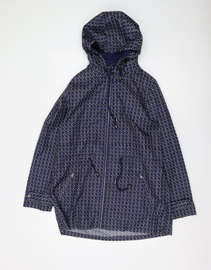 Next Women's Blue Geometric Parka Jacket Size 14