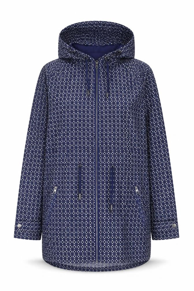Next Women's Blue Geometric Parka Jacket Size 14