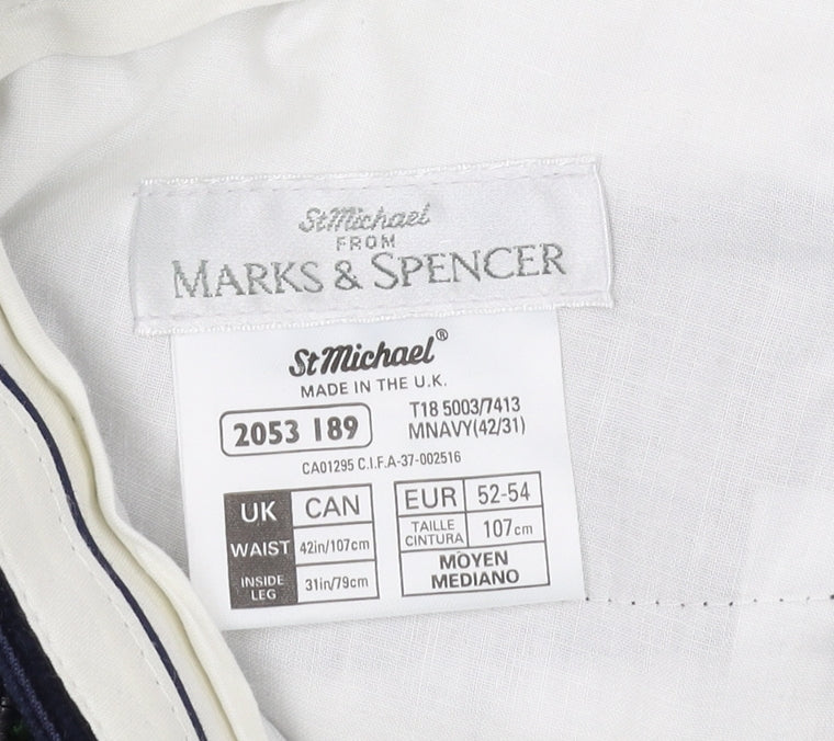 Marks and Spencer Men's Navy Corduroy Trousers XL