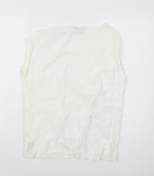 Womens UK Size 8 NEXT White Basic Tank