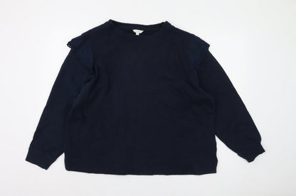 Monsoon Women’s Blue XL Crew Neck Lace Sweatshirt