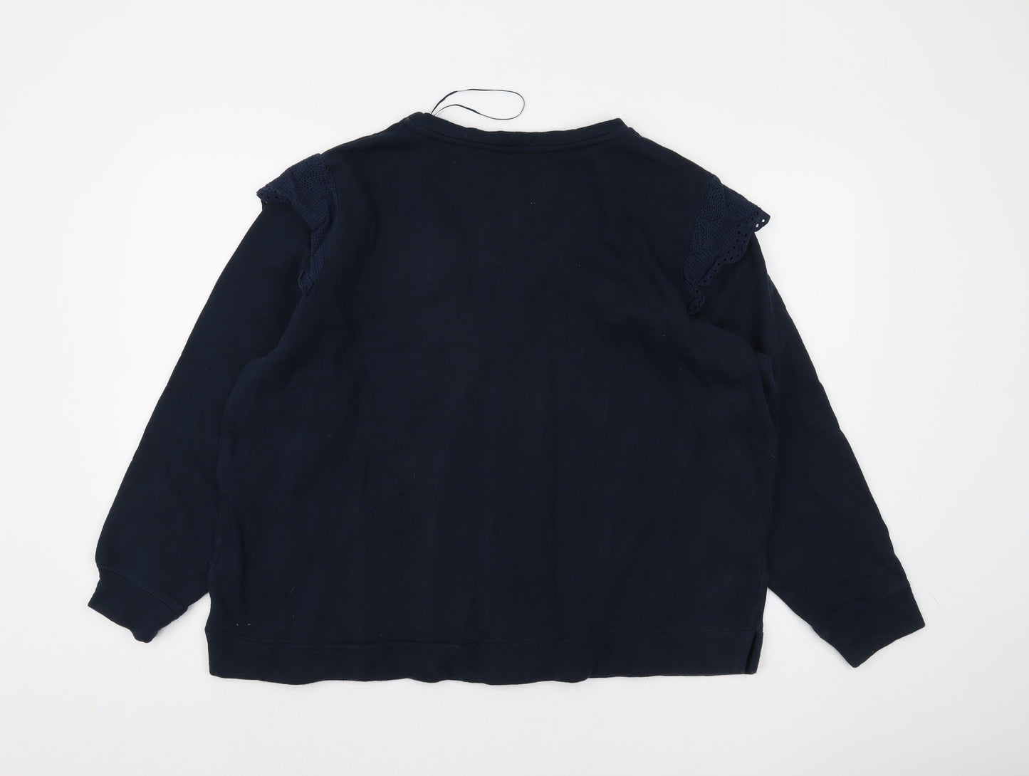 Monsoon Women’s Blue XL Crew Neck Lace Sweatshirt