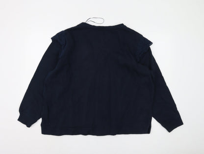 Monsoon Women’s Blue XL Crew Neck Lace Sweatshirt