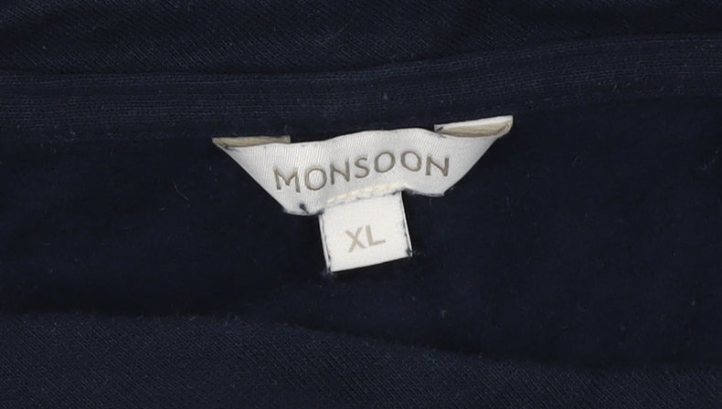Monsoon Women’s Blue XL Crew Neck Lace Sweatshirt