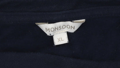 Monsoon Women’s Blue XL Crew Neck Lace Sweatshirt