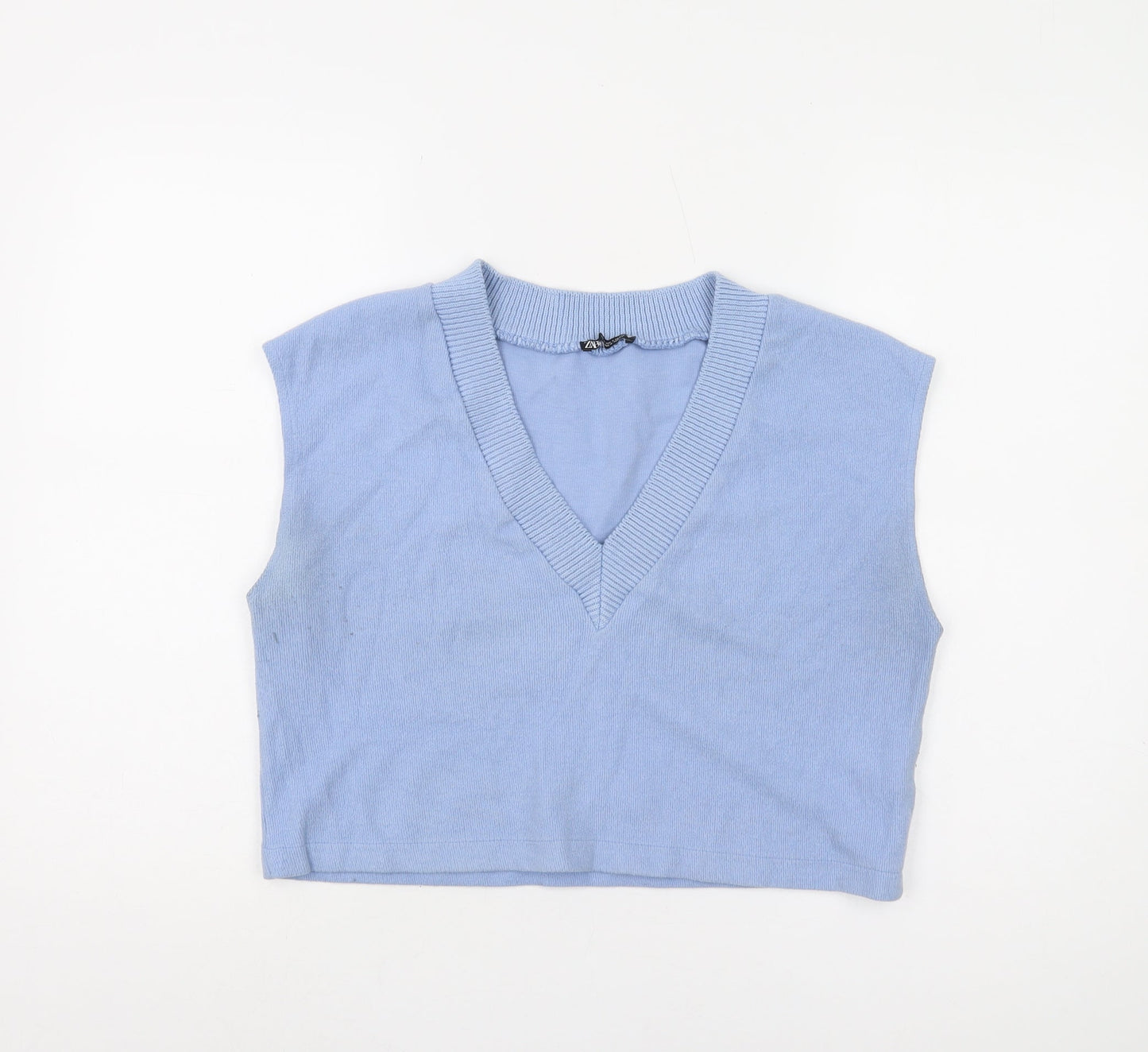 Womens UK Size S Zara Blue Vest Jumper
