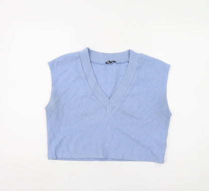 Womens UK Size S Zara Blue Vest Jumper