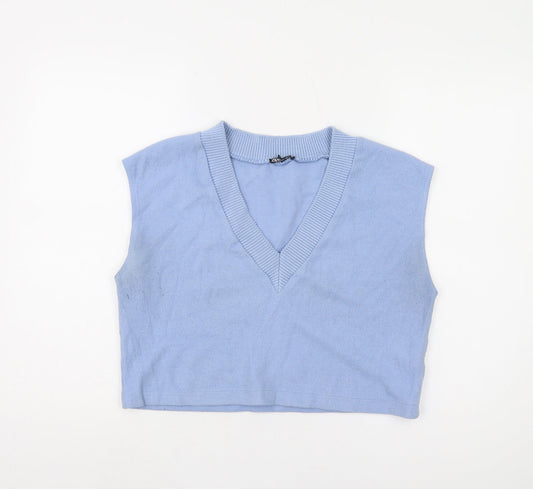 Womens UK Size S Zara Blue Vest Jumper
