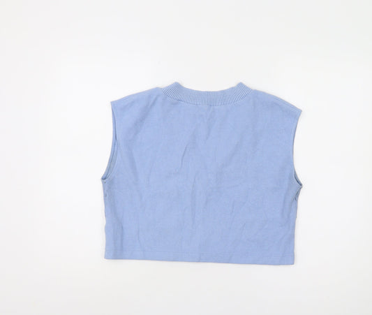 Womens UK Size S Zara Blue Vest Jumper
