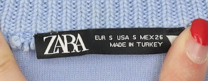 Womens UK Size S Zara Blue Vest Jumper