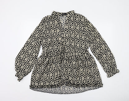 Papillonne Women's Black Geometric Blouse