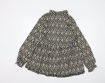 Papillonne Women's Black Geometric Blouse