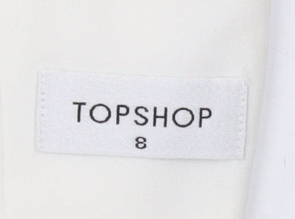 Topshop Women's White Blazer - Size 8 - Elegant Workwear