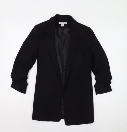 H&M Women's Black Blazer Size 6 Regular Notch Lapel