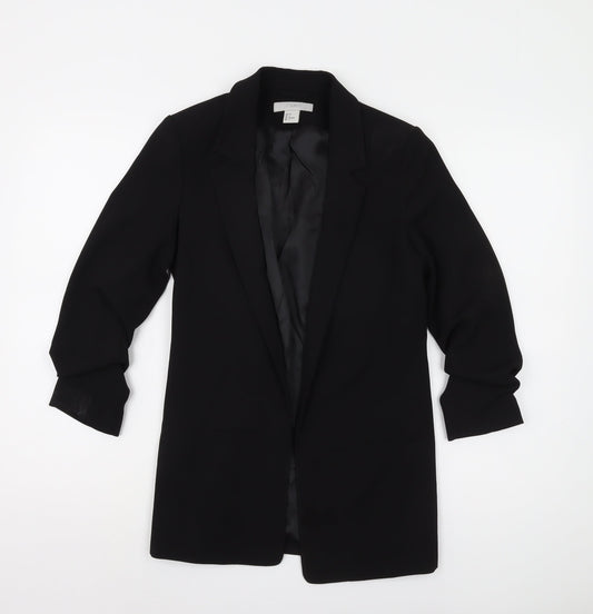 H&M Women's Black Blazer Size 6 Regular Notch Lapel