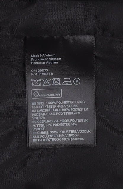 H&M Women's Black Blazer Size 6 Regular Notch Lapel