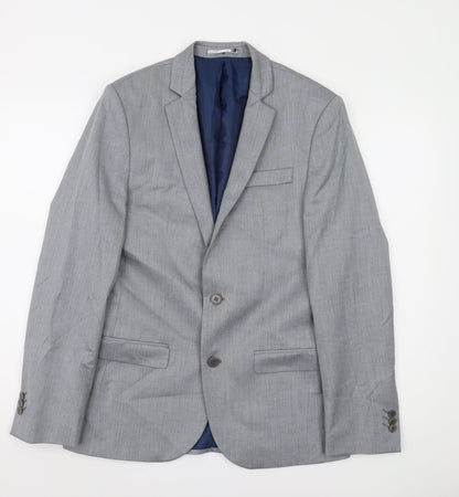 Mens UK Size 38 River Island Regular Grey Suit Jacket