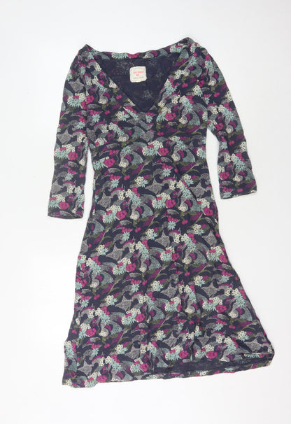White Stuff Women's Multicoloured V-Neck Dress L