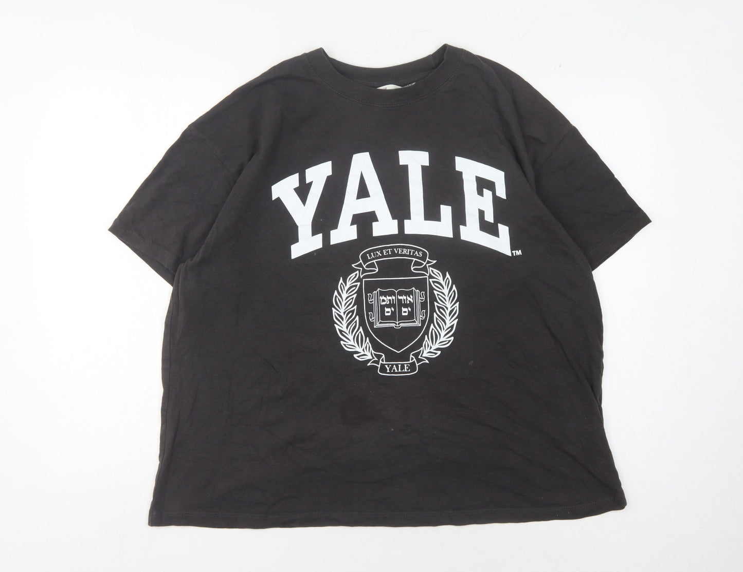 Unisex Adults UK Size L H&M Black Basic T-Shirt