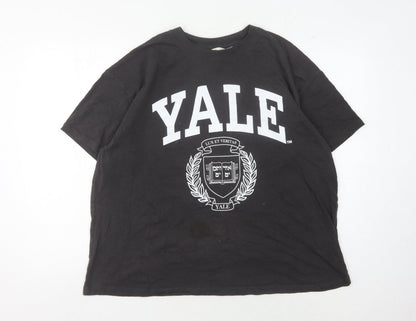 Unisex Adults UK Size L H&M Black Basic T-Shirt