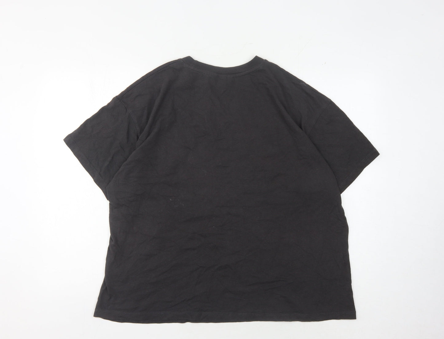 Unisex Adults UK Size L H&M Black Basic T-Shirt
