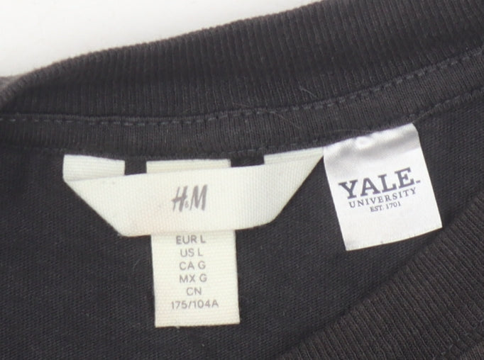 Unisex Adults UK Size L H&M Black Basic T-Shirt