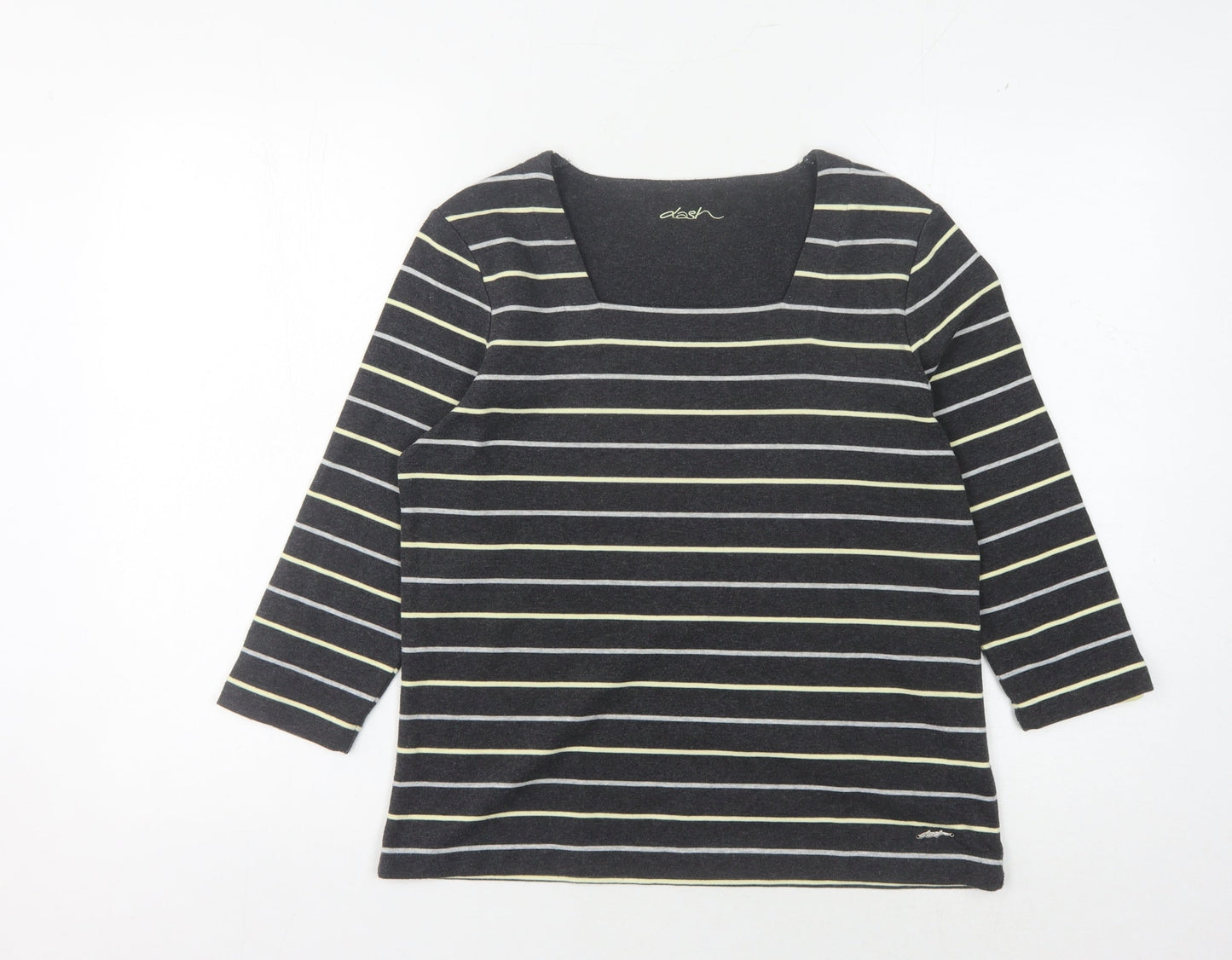 Womens UK Size 12 DASH Black Basic T-Shirt