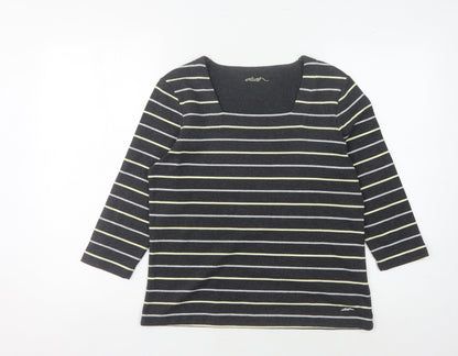 Womens UK Size 12 DASH Black Basic T-Shirt