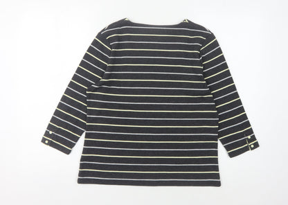 Womens UK Size 12 DASH Black Basic T-Shirt