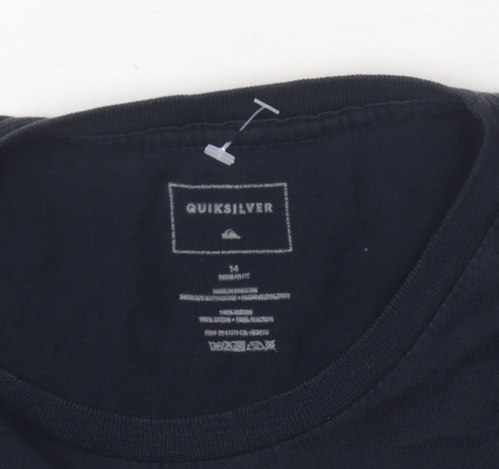 Unisex Adults UK Size 14 Quiksilver Blue Basic T-Shirt