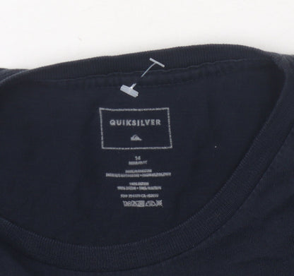 Unisex Adults UK Size 14 Quiksilver Blue Basic T-Shirt