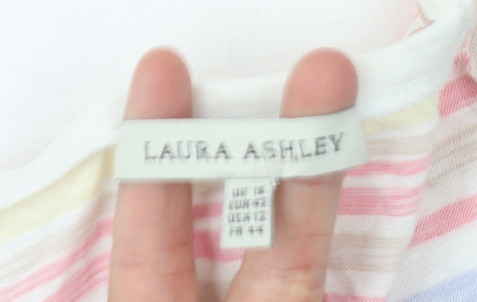 Womens UK Size 16 Laura Ashley Multicoloured Basic T-Shirt
