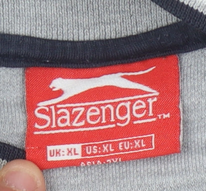 Slazenger Men's Grey XL Polo Shirt - Casual Summer Golf Top